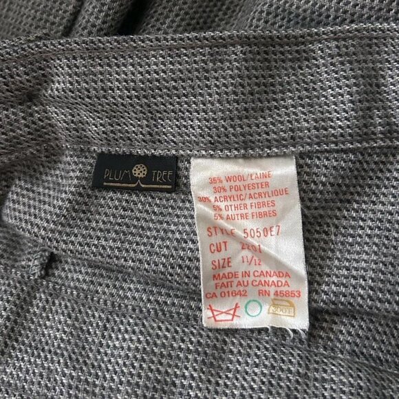 70s vintage highwaisted wide leg trousers wool blend grey Plum Tree flare. - Picture 5 of 5